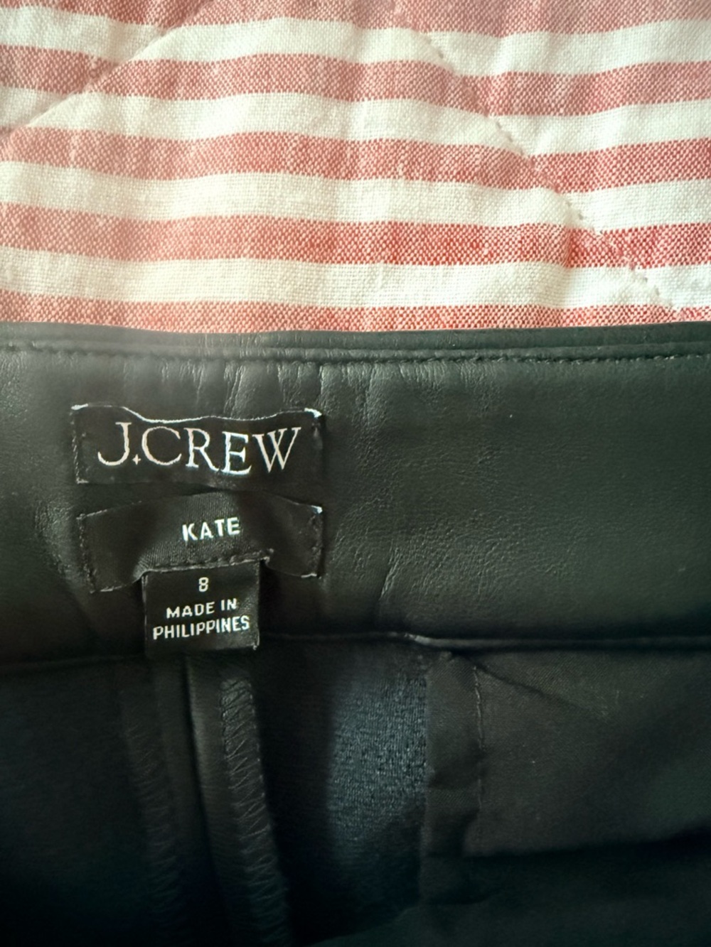 J. Crew Black Faux Leather Kate Pant
